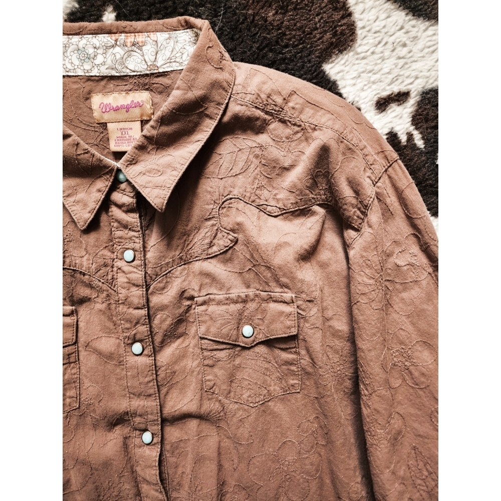 Wrangler Brown Button Down Shirt